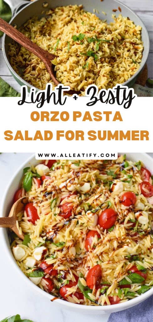 Light + Zesty Orzo Pasta Salad for Summer Picnics