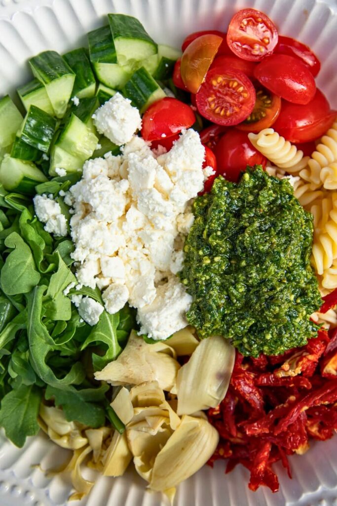 Pesto Pasta Salad Ingredients