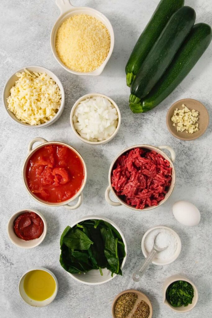 Zucchini Lasagna Ingredients