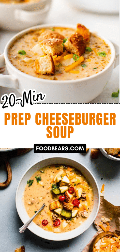 20-Min Prep Cheeseburger Soup for Sundays