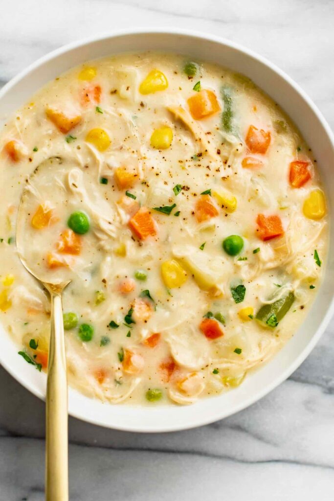 Serving Suggestions of Chicken Pot Pie Soup