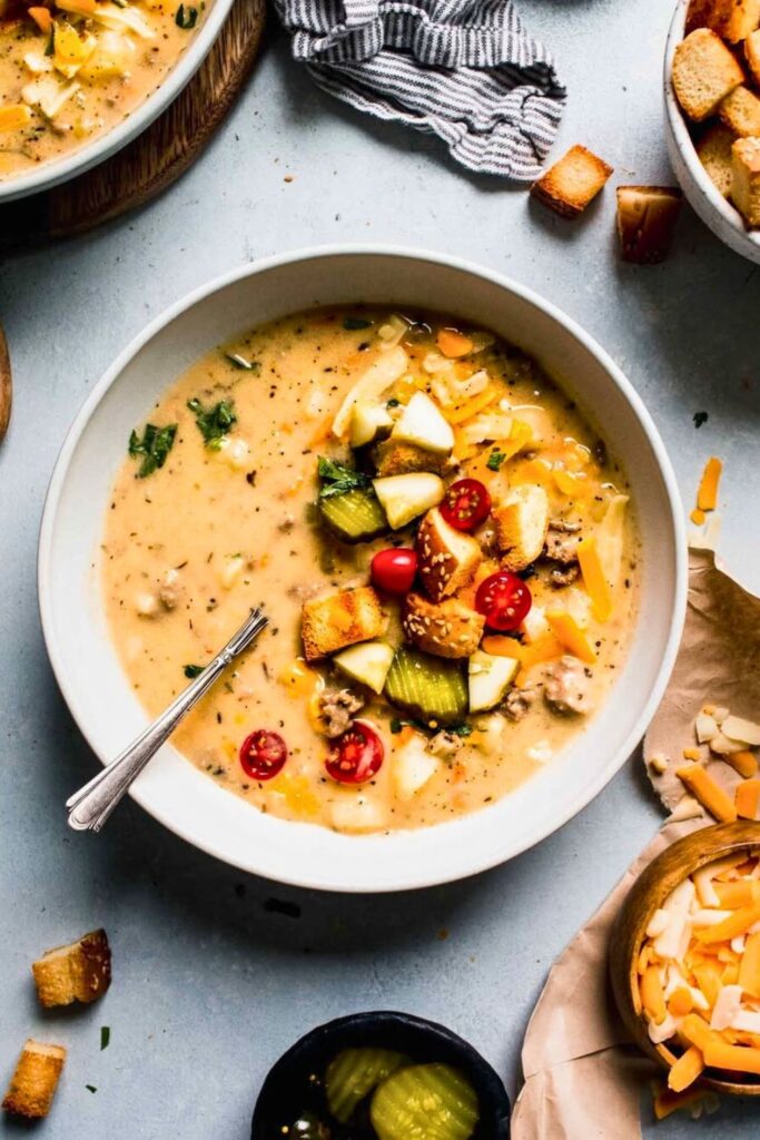 Topping Ideas of Cheeseburger Soup