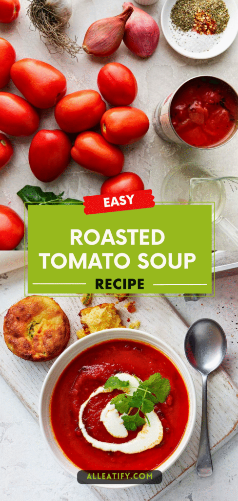 Easy Roasted Tomato Soup Recipe with Basil
