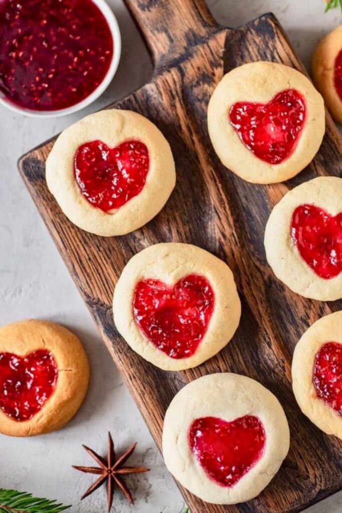 How to Make Heart-Shaped Thumbprint Cookies