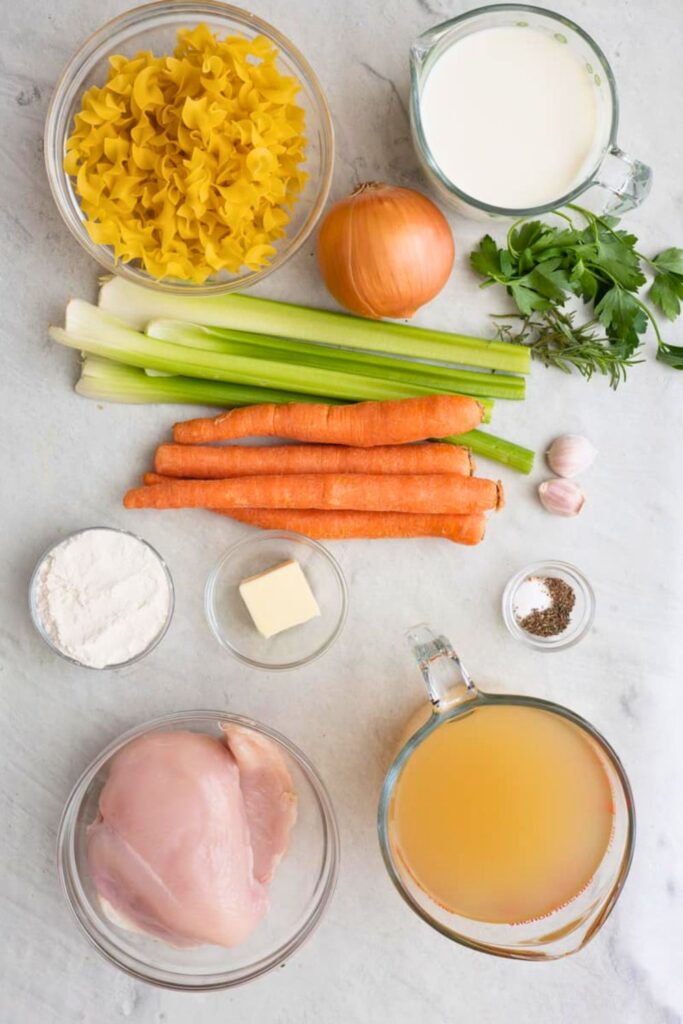 Ingredients for the Best Chicken Noodle Soup