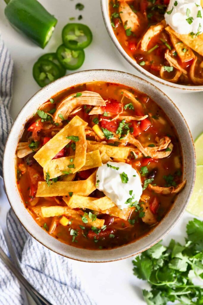 Topping and Serving ideas for Chicken Tortilla Soup
