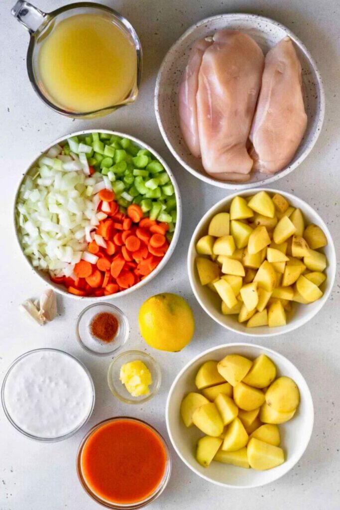 Ingredients for Buffalo Chicken Soup