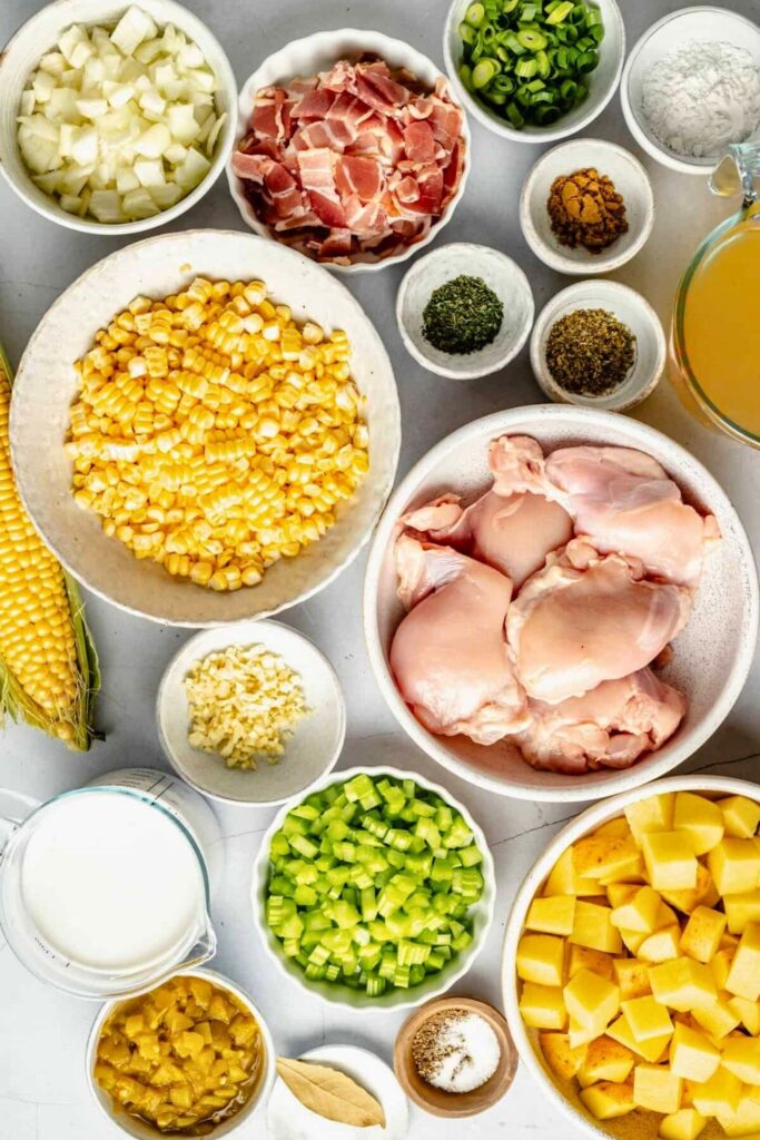 Ingredients of Chicken Corn Chowder