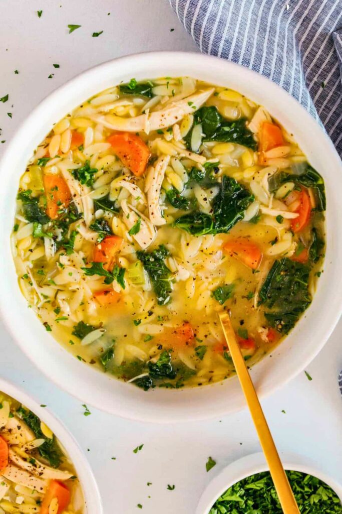 Lemon Chicken Orzo Soup
