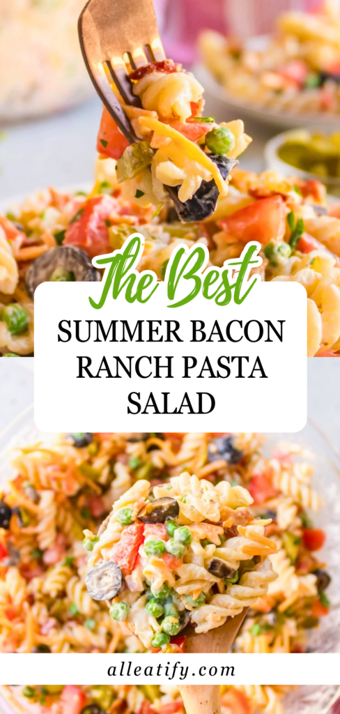 The Best Summer Bacon Ranch Pasta Salad