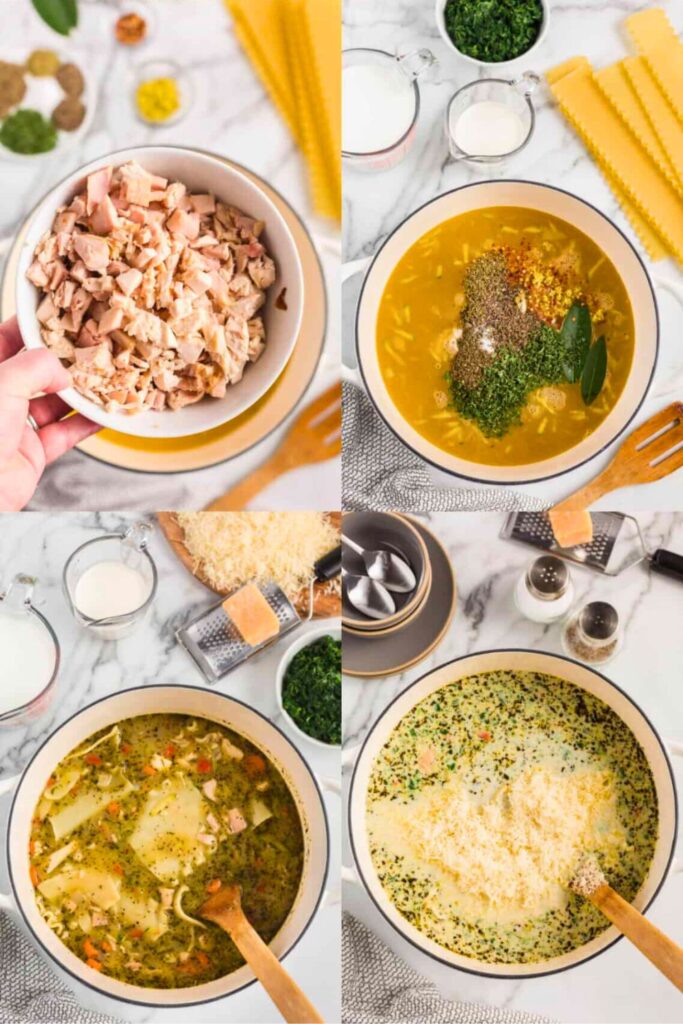 The Step-by-Step White Chicken Lasagna Soup Method