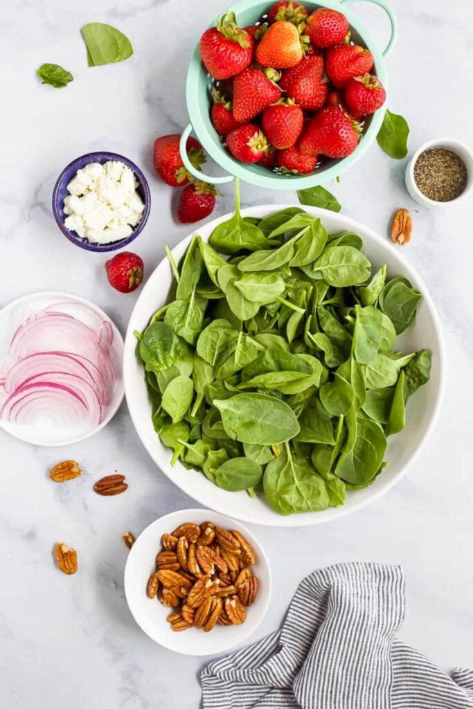 Strawberry Spinach Salad Ingredients