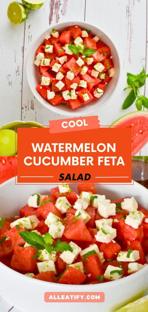 Cool Watermelon Cucumber Feta Salad in 15 Minutes