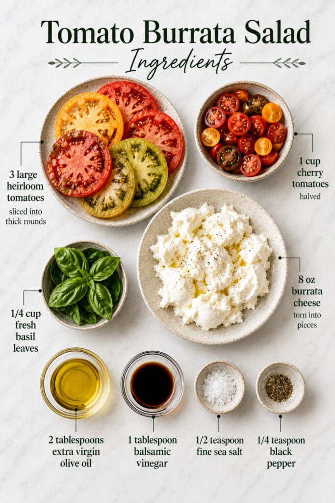 Tomato Burrata Salad Ingredients