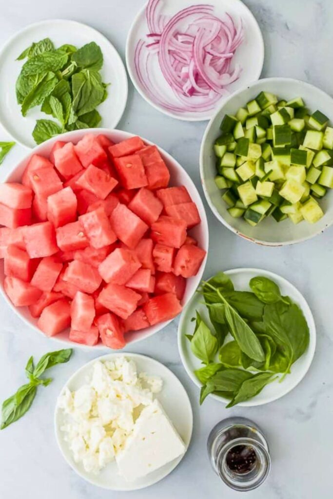 Watermelon Feta Salad Ingredients